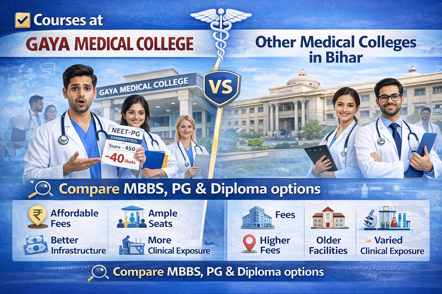 Gaya Medical College Courses: Gaya Medical College vs Other Medical Colleges in Bihar